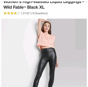 Wild Fable black shiny spandex pants. Super stretchy.